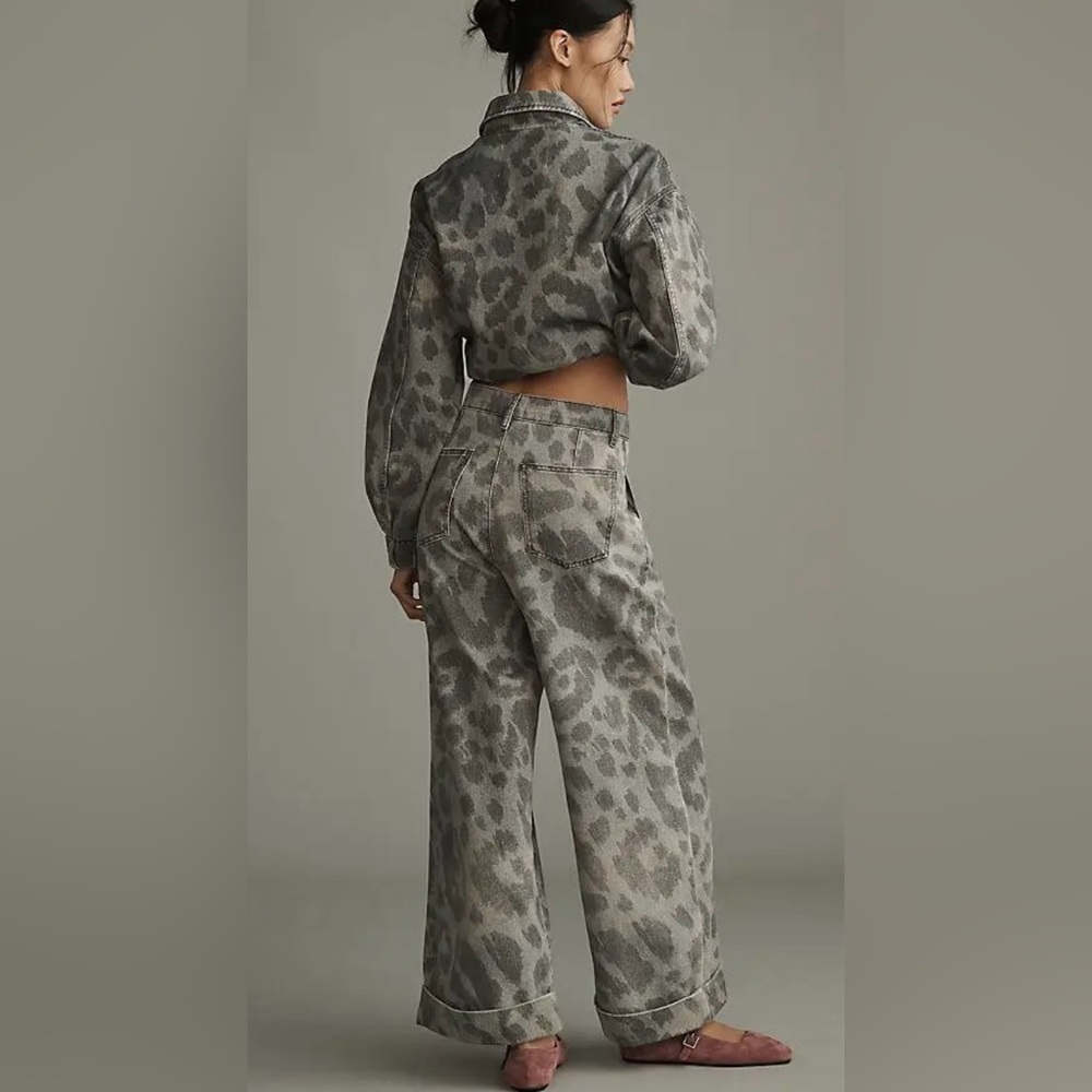 Anthropologie Pilcro Double Hem High Rise Wide Leg Pants